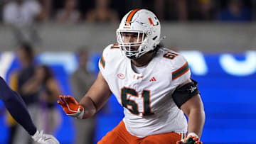 Miami Hurricanes offensive lineman Francis Mauigoa