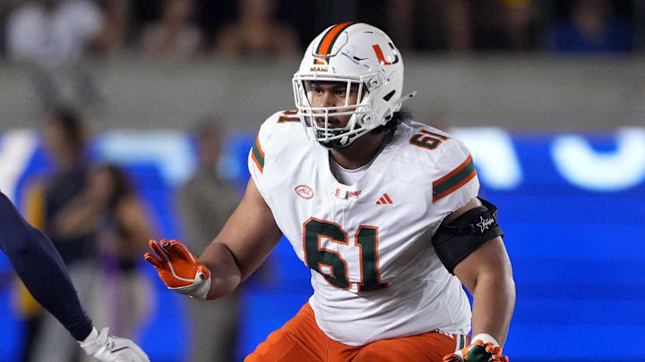 Miami Hurricanes offensive lineman Francis Mauigoa