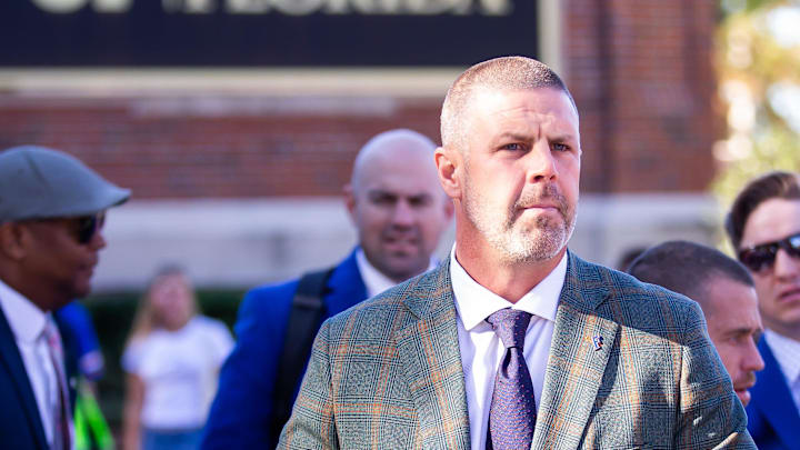 Florida Gators head coach Billy Napier participates during Gator Walk at Ben Hill Griffin Stadium in Gainesville, FL on Saturday, November 23, 2024 before the game against the University of Mississippi. [Doug Engle/Gainesville Sun]