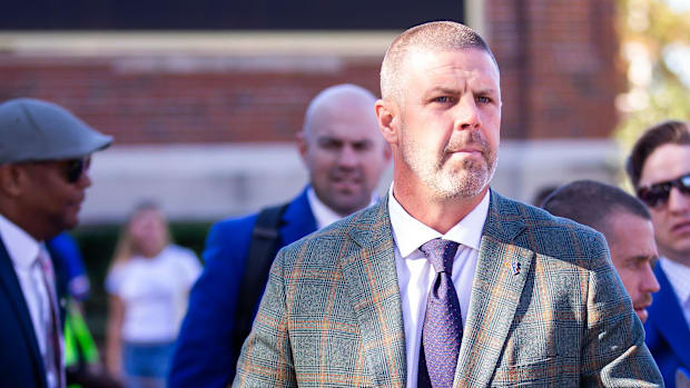 Florida Gators head coach Billy Napier participates during Gator Walk at Ben Hill Griffin Stadium in Gainesville, FL on Satur