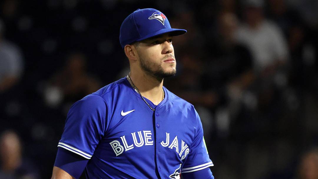 Sep 16, 2025; St. Petersburg, Florida, USA;  Toronto Blue Jays starting pitcher Jose Berrios (17) walks to the dugout after he pitched the fourth inning against the Tampa Bay Rays at George M. Steinbrenner Field. Mandatory Credit: Kim Klement Neitzel-Imagn Images