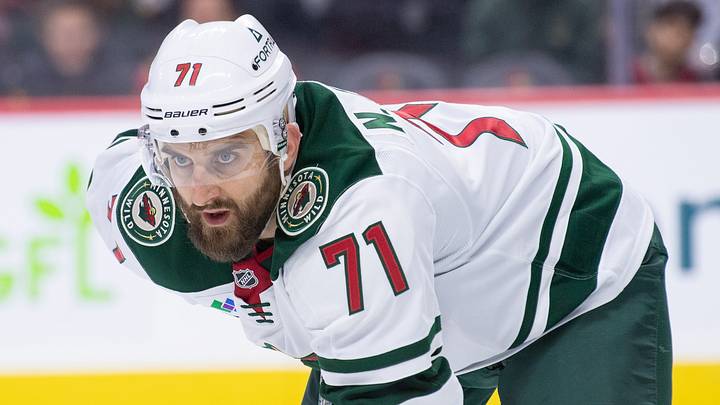 Apr 4, 2026; Ottawa, Ontario, CAN; Minnesota Wild left wing Nick Foligno (71) gets in position for a faceoff in the first period against the Ottawa Senators at the Canadian Tire Centre. Mandatory Credit: Marc DesRosiers-IMAGN Images