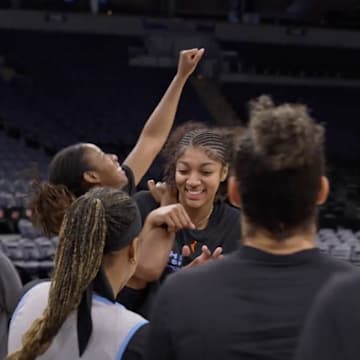 Reese is swarmed by teammates at practice after being named a WNBA All-Star