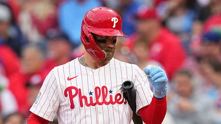 Philadelphia Phillies first baseman Bryce Harper is not in the lineup for Game 1 of Thursday's doubleheader.