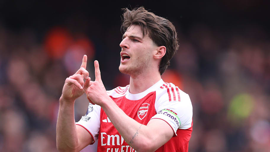 Declan Rice confusing himself with a series of gesticulations.