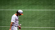 Texas Longhorns pitcher Luke Harrison (53) pitches during the second inning as the Texas Longhorns take on the Florida Gators, May 10, 2025.