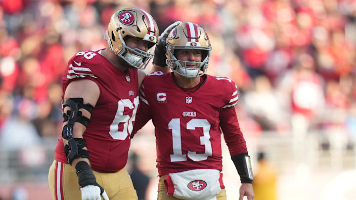 The San Francisco 49ers and quarterback Brock Purdy are favored on Monday.