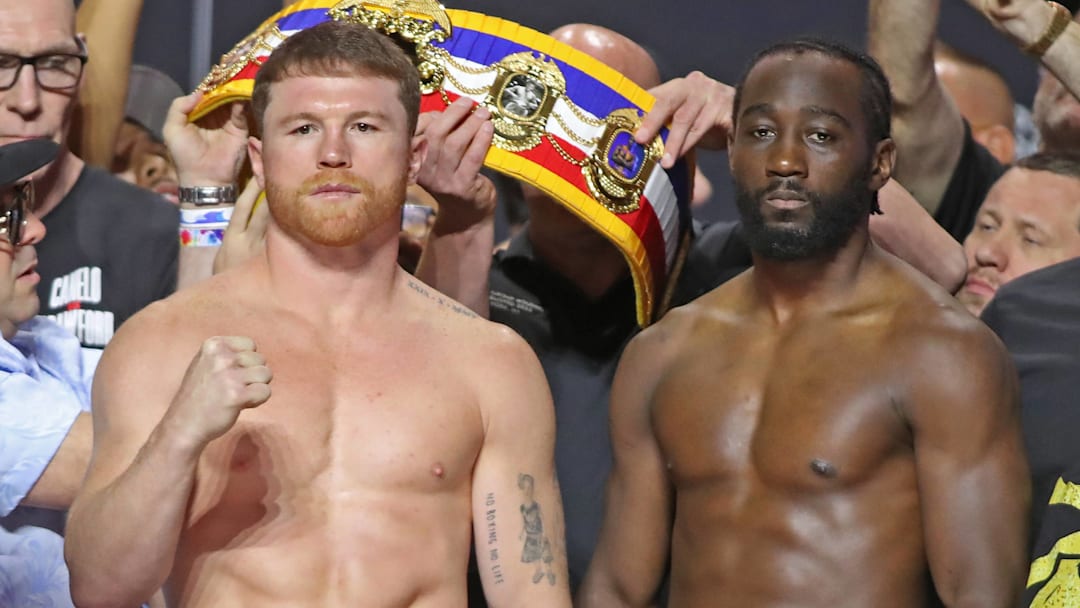 Canelo Alvarez and Terence Crawford on September 11, 2025.