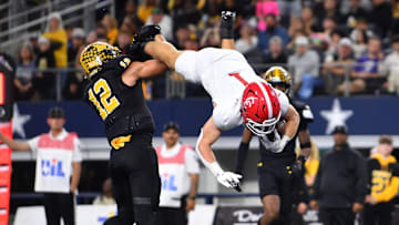 Columbus High School's Grayson Rigdon dives into the end zone during the 2024 3A DI UIL Texas State Football Championship game.