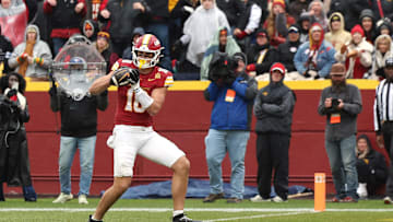 Nov 1, 2025; Ames, Iowa, USA; Iowa State Cyclones tight end Benjamin Brahmer (18) catches a touchdown pass against the Arizona State Sun Devils during the first half at Jack Trice Stadium. Mandatory Credit: Reese Strickland-Imagn Images