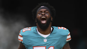 Dec 24, 2023; Miami Gardens, Florida, USA; Miami Dolphins linebacker David Long Jr. (51) runs on the field prior to the game Dallas Cowboys at Hard Rock Stadium. Mandatory Credit: Sam Navarro-Imagn Images