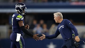 Geno Smith and Pete Carroll with the Seahawks