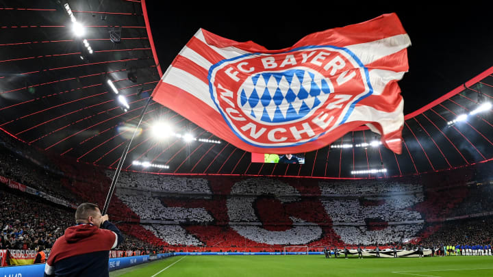 Bayern Munich flag at Allianz Arena.
