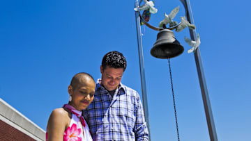 May 8,2017; Sauphia and Dan Lanning  on the day she rang the bell at the West Cancer Center in Memphis Tennessee.