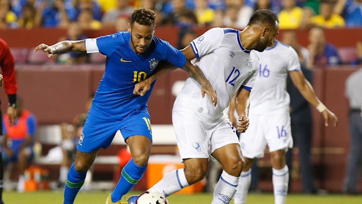 Neymar and Brazil play against El Salvador in a soccer friendly in Maryland