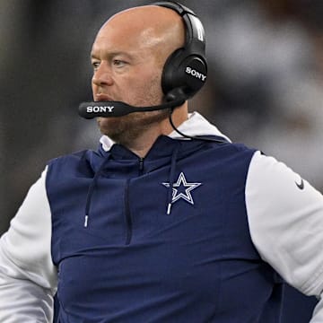 Dallas Cowboys defensive line coach Aaron Whitecotton during the game between the Cowboys and the Baltimore Ravens.