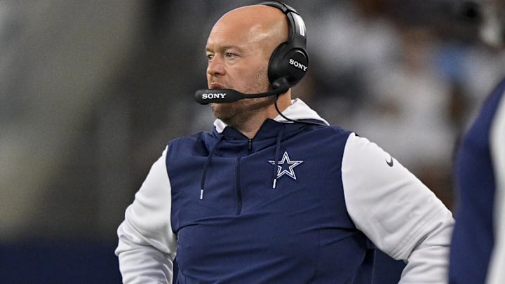 Dallas Cowboys defensive line coach Aaron Whitecotton during the game between the Cowboys and the Baltimore Ravens.