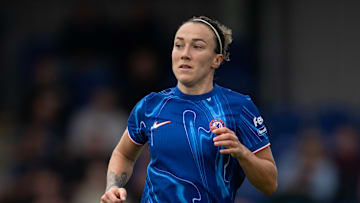 Lucy Bronze in action for Chelsea during a pre-season friendly against Feyenoord