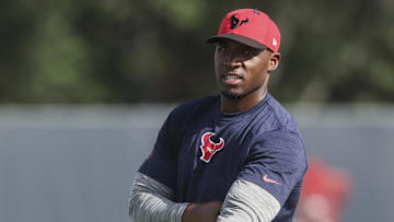 Houston Texans head coach DeMeco Ryans during training camp at Houston Methodist Training Center. Mandatory Credit: Troy Taormina-Imagn Images