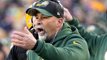 Jan 1, 2023; Green Bay, Wisconsin, USA; Green Bay Packers special teams coordinator Rich Bisaccia yells at his players during the first quarter of their game against the Minnesota Vikings at Lambeau Field.