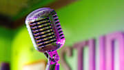 The microphone on the Studebaker Stage at South Bend Public House on Tuesday, Sept. 10, 2024, before the restaurant's opening day on Thursday in South Bend.