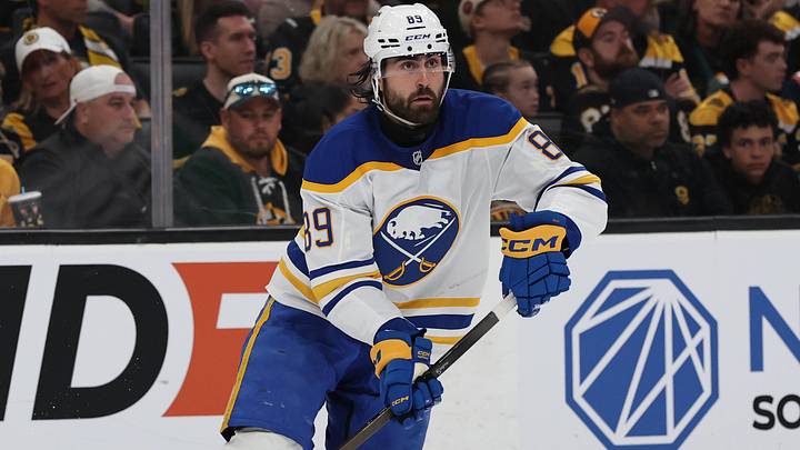May 1, 2026; Boston, Massachusetts, USA; Buffalo Sabres right wing Alex Tuch (89) looks to pass against the Boston Bruins during the third period of game six of the first round of the 2026 Stanley Cup Playoffs at TD Garden. May 1, 2026; Boston, Massachusetts, USA; Buffalo Sabres right wing Alex Tuch (89) looks to pass against the Boston Bruins during the third period of game six of the first round of the 2026 Stanley Cup Playoffs at TD Garden.