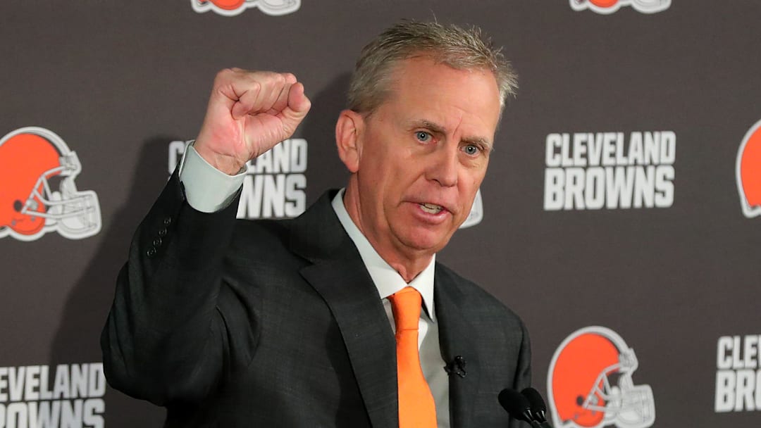 Todd Monken, the new head coach of the Cleveland Browns, discusses how he will approach the game during his introductory press conference at the team's training facility, Feb. 3, 2026.