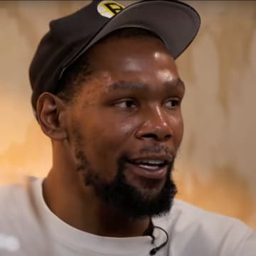 Kevin Durant speaks to Steve Nash and LeBron James on their podcast.