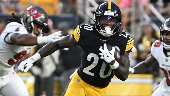 Steelers RB Kaleb Johnson will likely be a committee in 2025, but he has some sleeper appeal as Najee Harris' replacement.