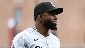 Chicago White Sox outfielder Luis Robert Jr. (88) looks on 