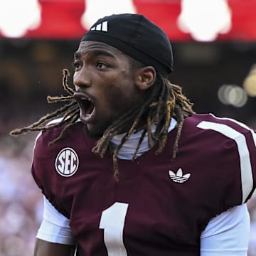 Texas A&M Aggies wide receiver Mario Craver reacts prior to the game against the Florida Gators at Kyle Field.