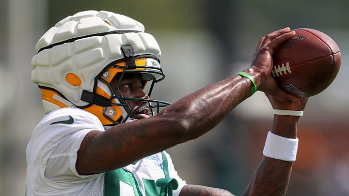 Green Bay Packers wide receiver Romeo Doubs (87) catches a pass on Aug. 6.