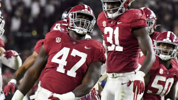 Oct 22, 2022; Tuscaloosa, Alabama, USA;  Alabama Crimson Tide defensive lineman Byron Young (47) and