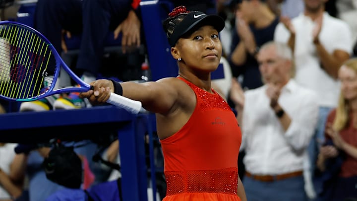 Naomi Osaka celebrates after her match against Greet Minnen on Day 3 of the 2025 US Open Naomi Osaka celebrates after her match against Greet Minnen on Day 3 of the 2025 US Open