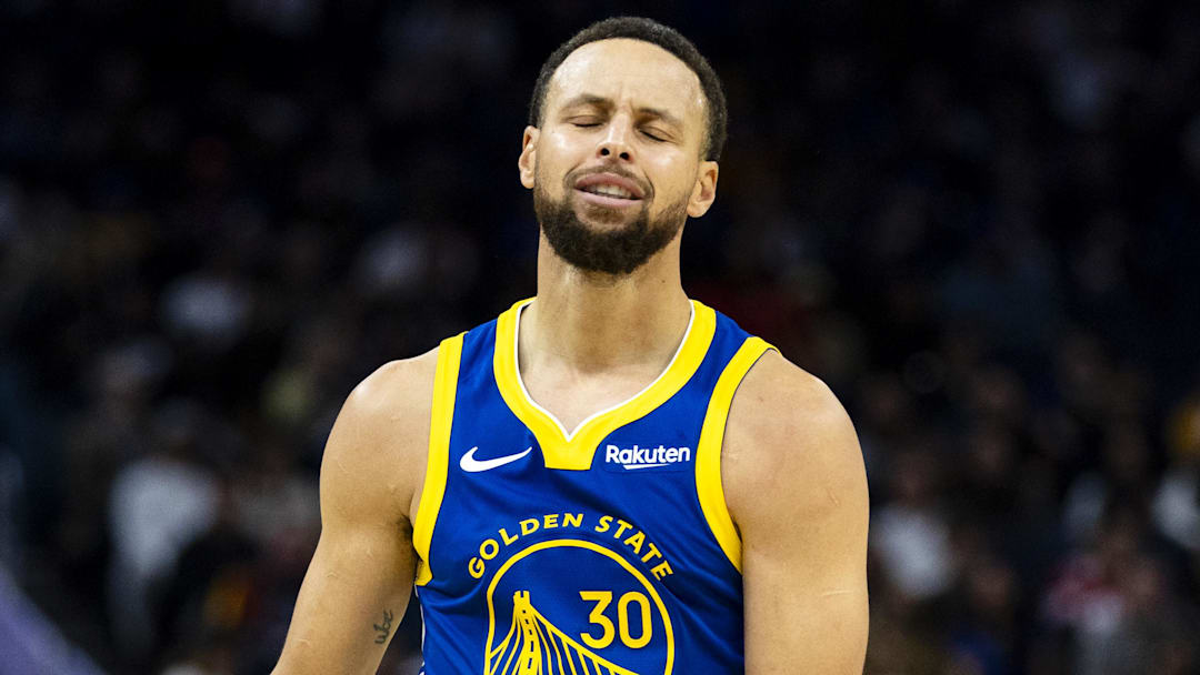 Jan 3, 2026; San Francisco, California, USA; Golden State Warriors guard Stephen Curry (30) reacts during the second quarter against the Utah Jazz at Chase Center. Mandatory Credit: John Hefti-Imagn Images Jan 3, 2026; San Francisco, California, USA; Golden State Warriors guard Stephen Curry (30) reacts during the second quarter against the Utah Jazz at Chase Center. Mandatory Credit: John Hefti-Imagn Images