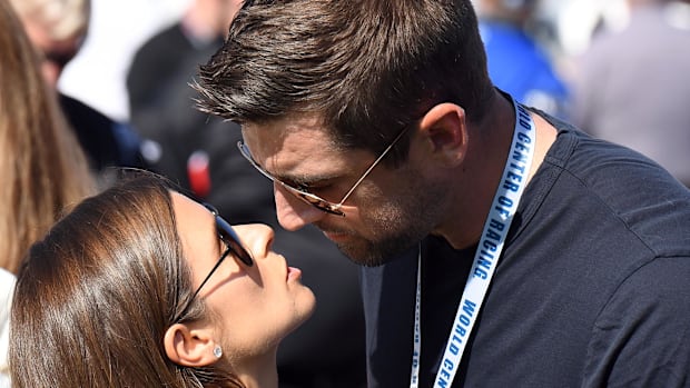 Danica Patrick and Aaron Rodgers at Daytona 500