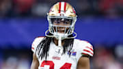 Feb 11, 2024; Paradise, Nevada, USA; San Francisco 49ers running back Jordan Mason (24) against the Kansas City Chiefs in Super Bowl LVIII at Allegiant Stadium. Mandatory Credit: Mark J. Rebilas-USA TODAY Sports