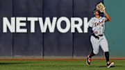 Oct 7, 2024; Cleveland, Ohio, USA; Detroit Tigers outfielder Wenceel Perez (46) catches a fly ball during the second inning against the Cleveland Guardians during game two of the ALDS for the 2024 MLB Playoffs at Progressive Field. 