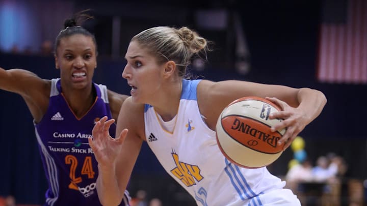 Sep 12, 2014; Chicago, IL, USA; Chicago Sky guard/forward Elena Delle Donne (11) drives to the basket against Phoenix Mercury guard/forward DeWanna Bonner (24) during the second half in game three of the 2014 WNBA Finals at UIC Pavilion. Mandatory Credit: Jerry Lai-Imagn Images Sep 12, 2014; Chicago, IL, USA; Chicago Sky guard/forward Elena Delle Donne (11) drives to the basket against Phoenix Mercury guard/forward DeWanna Bonner (24) during the second half in game three of the 2014 WNBA Finals at UIC Pavilion. Mandatory Credit: Jerry Lai-Imagn Images