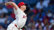 Jun 27, 2024; Anaheim, California, USA; Los Angeles Angels starting pitcher Davis Daniel (58) throws against the Detroit Tigers during the seventh inning at Angel Stadium. Mandatory Credit: Gary A. Vasquez-USA TODAY Sports