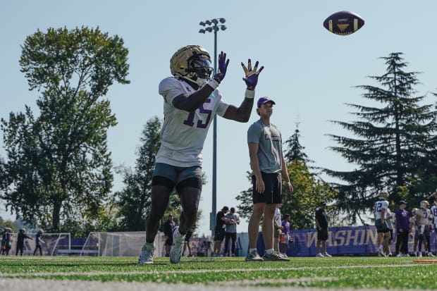 Keith Reynolds eyes a fall camp pass on the East field 