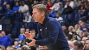 Gonzaga Bulldogs head coach Mark Few cheers on his team against the Kentucky Wildcats during the first half at Bridgestone Arena.