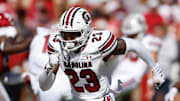 Oct 12, 2024; Tuscaloosa, Alabama, USA;  South Carolina Gamecocks defensive back Gerald Kilgore (23) during the first half at Bryant-Denny Stadium. Mandatory Credit: Butch Dill-Imagn Images