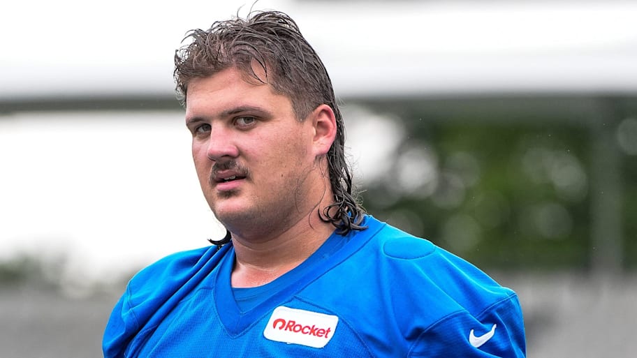 Detroit Lions guard Tate Ratledge (69) walks off the field after practice during training camp at Meijer Performance Center in Allen Park on Sunday, July 20, 2025. | Junfu Han / USA TODAY NETWORK via Imagn Images