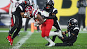 McKeesport's Kemon Spell, seen here playing against Aliquippa in the 2023 WPIAL Class 4A title game at Acrisure Stadium. Spell broke the Tigers' rushing record Friday night and will get another shot against Aliquippa at Pine-Richland next Saturday.