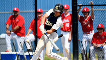 Holy Spirit's Trevor Cohen (7) hits his second home run during Wednesday's playoff game against St. Joseph Academy. The Spartans defeated St. Joseph 8-5 in Hammonton. June 1, 2022.

Baseball Holy Spirit Vs St Joseph 1