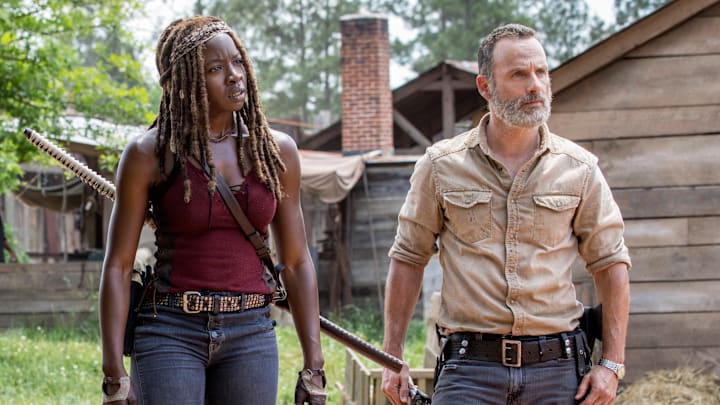 Norman Reedus as Daryl Dixon, Andrew Lincoln as Rick Grimes, Danai Gurira as Michonne - The Walking Dead _ Season 9, Episode 1 