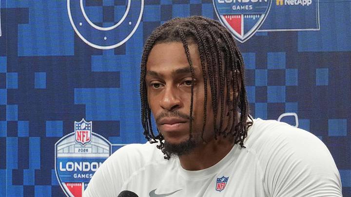 Indianapolis Colts running back Jonathan Taylor at a press conference