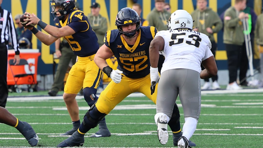 West Virginia University offensive lineman Nick Krahe