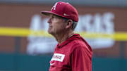 Arkansas coach Dave Van Horn during the intersquad scrimmage against Little Rock 
